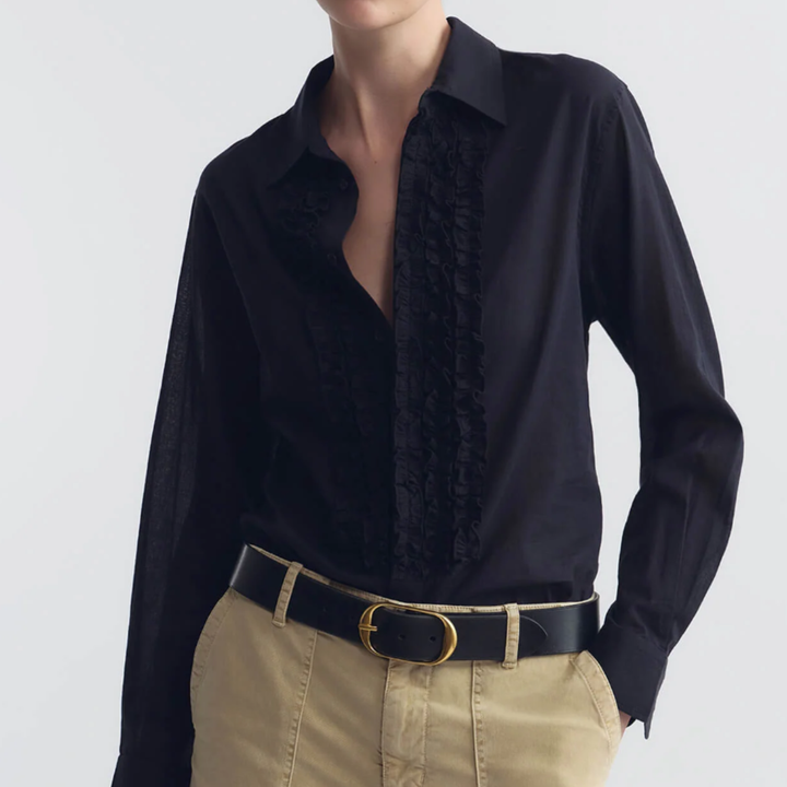 Nili Lotan Nathael Ruffle shirt at grethen house