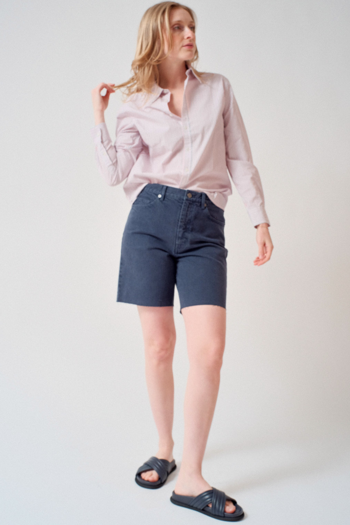 Madi wearing Nili Lotan Russel Short front view