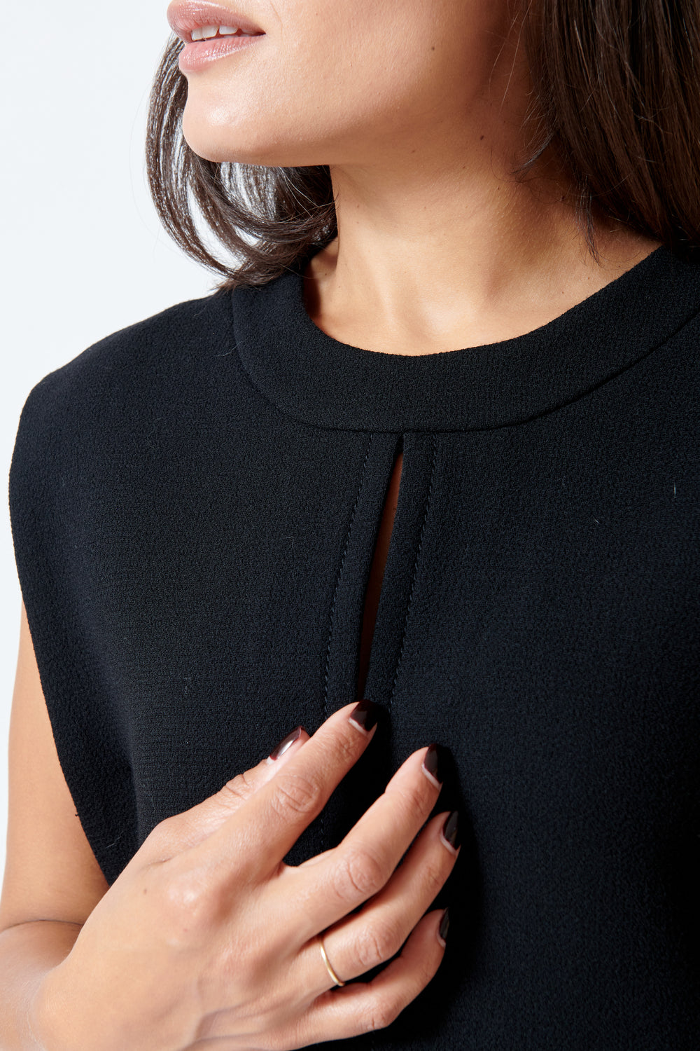 Model wearing Odeeh Heavy Georgette Top front/detail view