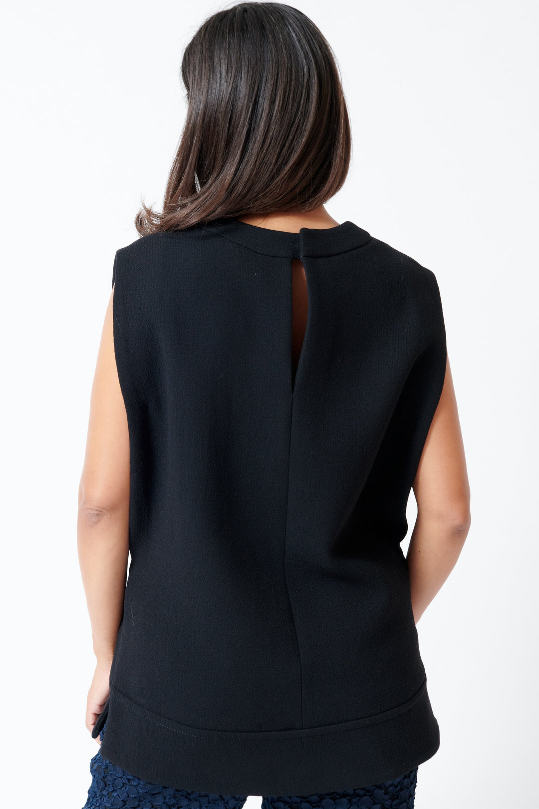 Model wearing Odeeh Heavy Georgette Top rear view