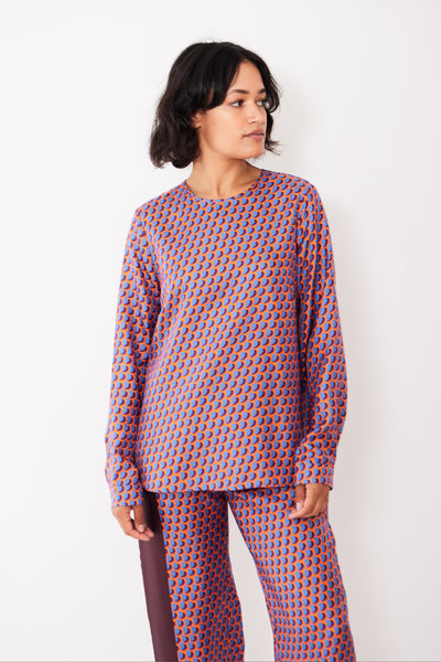 Odeeh Long Sleeve Silk Pullover Blouse