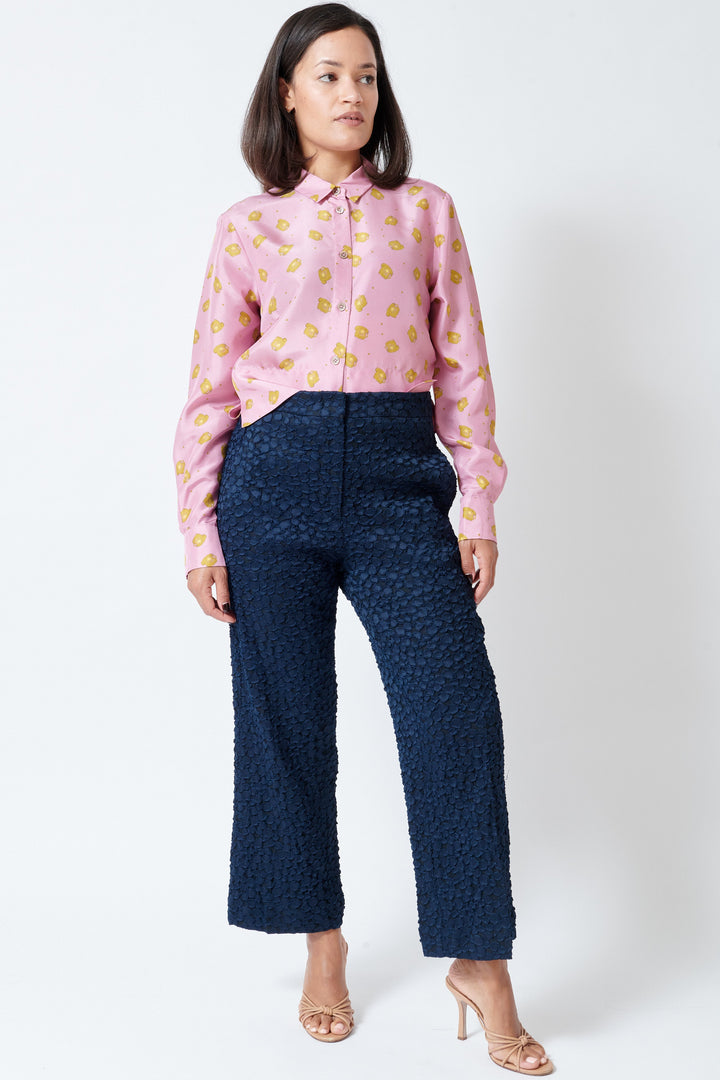 Model wearing Odeeh Tactile Fil Coupé Pants front view