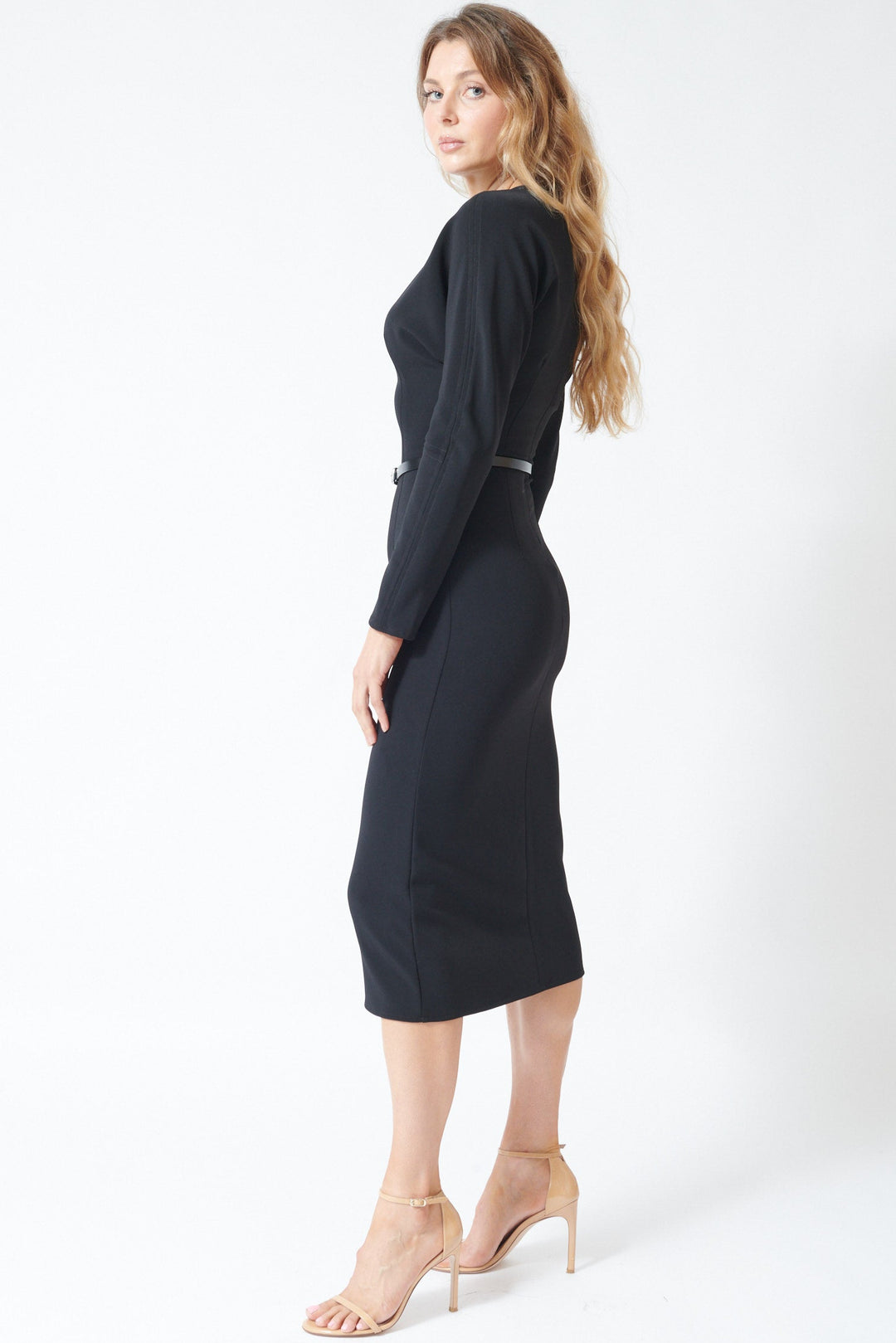 Mari wearing P.A.R.O.S.H. Phedra Dress side view