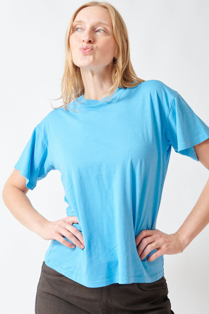 Madi wearing 6397 Boy T front view