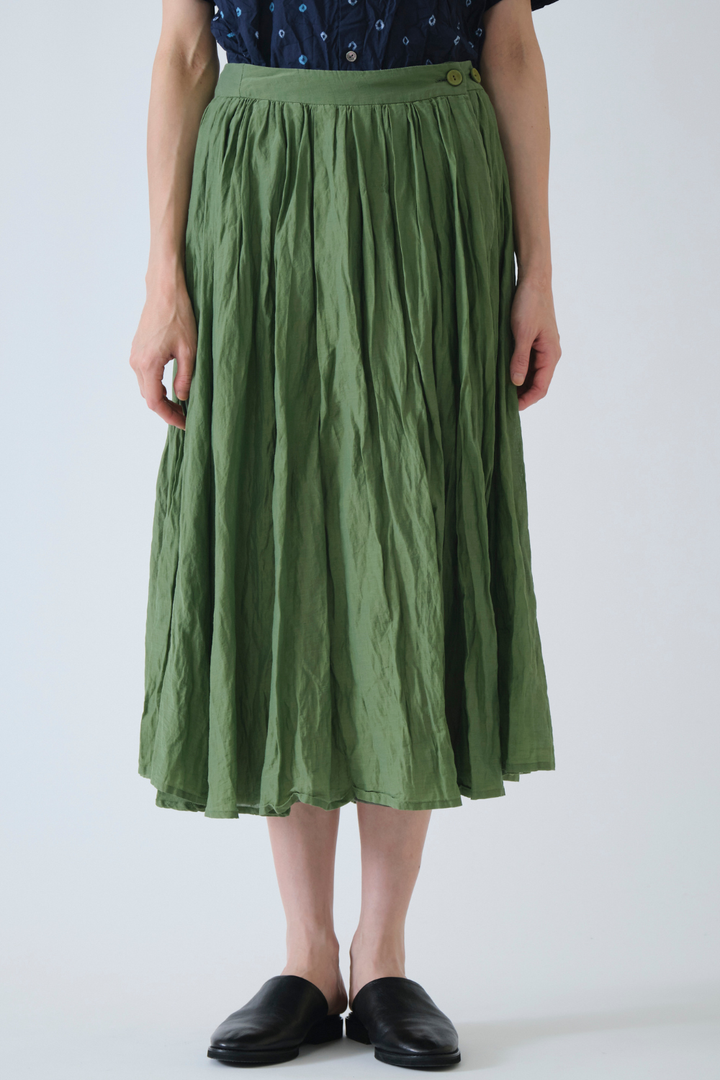 Pas de Calais Cotton Silk Lawn Tuck And Gather Skirt