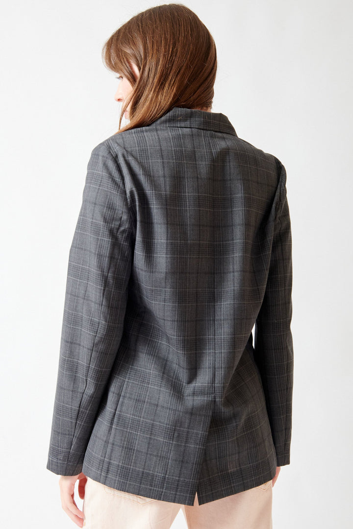Angela wearing 6397 Relaxed Sporting Coat rear view