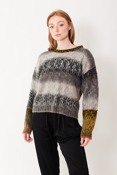 Raquel Allegra Iris Pullover modeled from the front