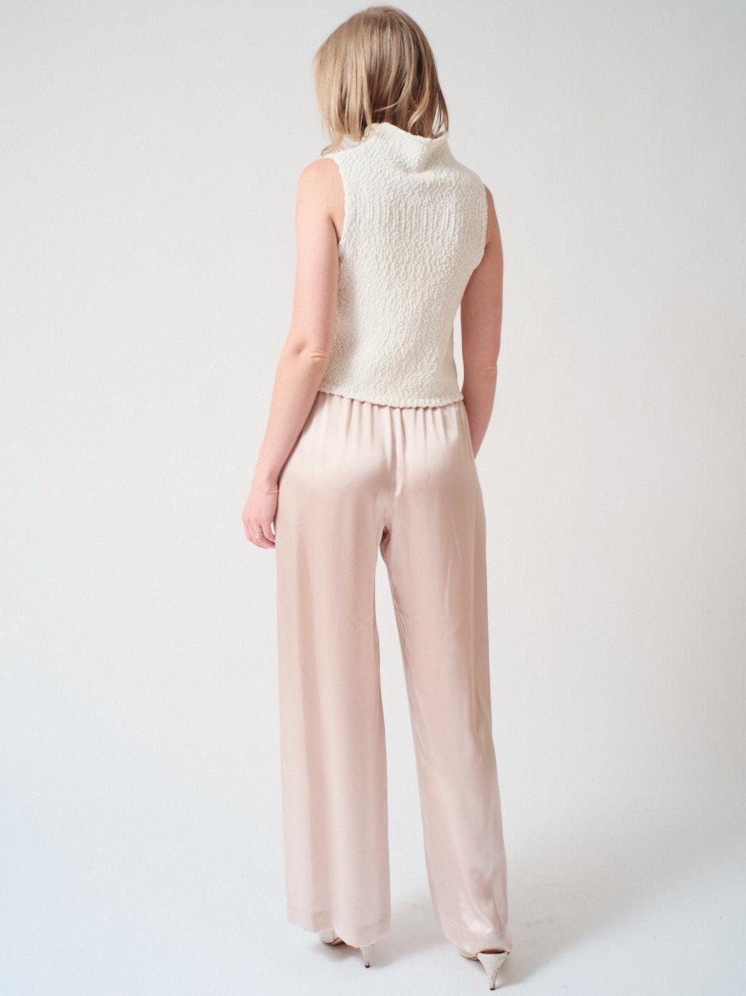 Madi wearing Sablyn Brynn High Rise Pull On Wide Leg Pant rear view
