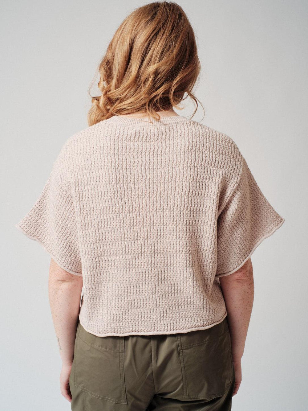 Waverly wearing Sablyn Tilda B Relaxed Crewneck Knit Tee rear view