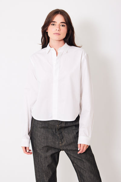 Sofie D'Hoore Brad Long Sleeve Shirt w/ Hidden Button Placket Woven modeled from the front