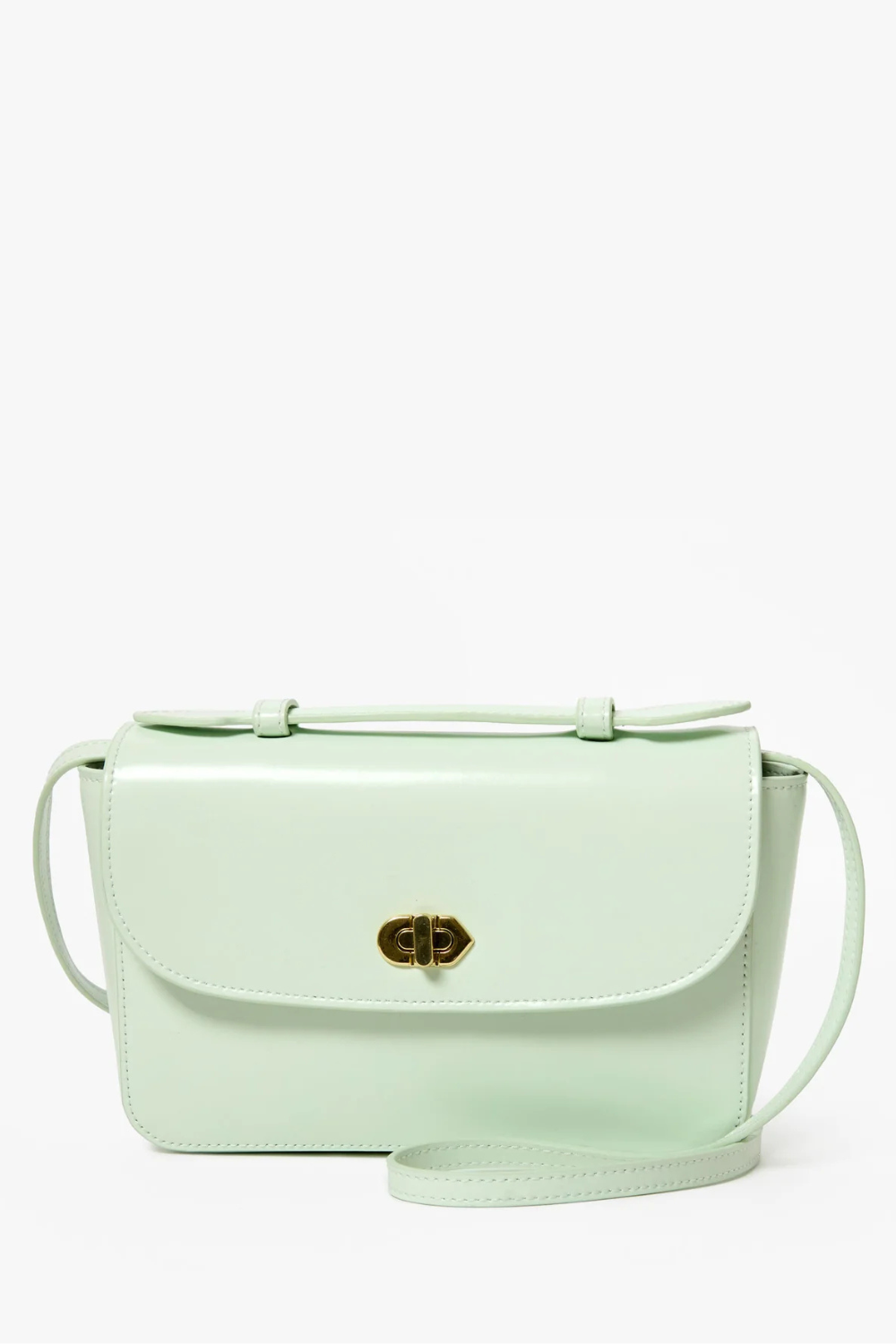 Flat lay of Clare V. Kathryn London Box Bag front view