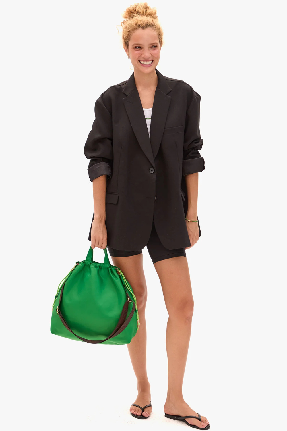 Model wearing Clare V. Sac Tout front view