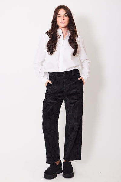 Sofie D'Hoore Pellet Casual Wide Cord Pants, modeled from the front