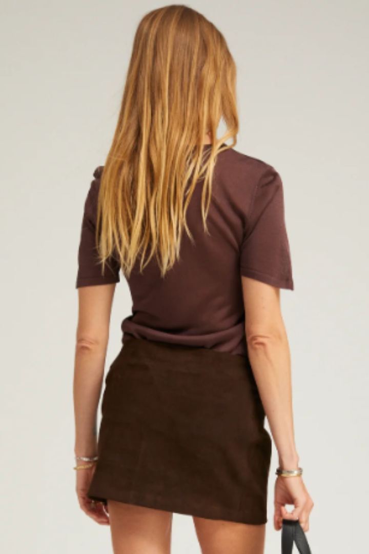 Model wearing SPRWMN Classic Short Sleeve Tee rear view