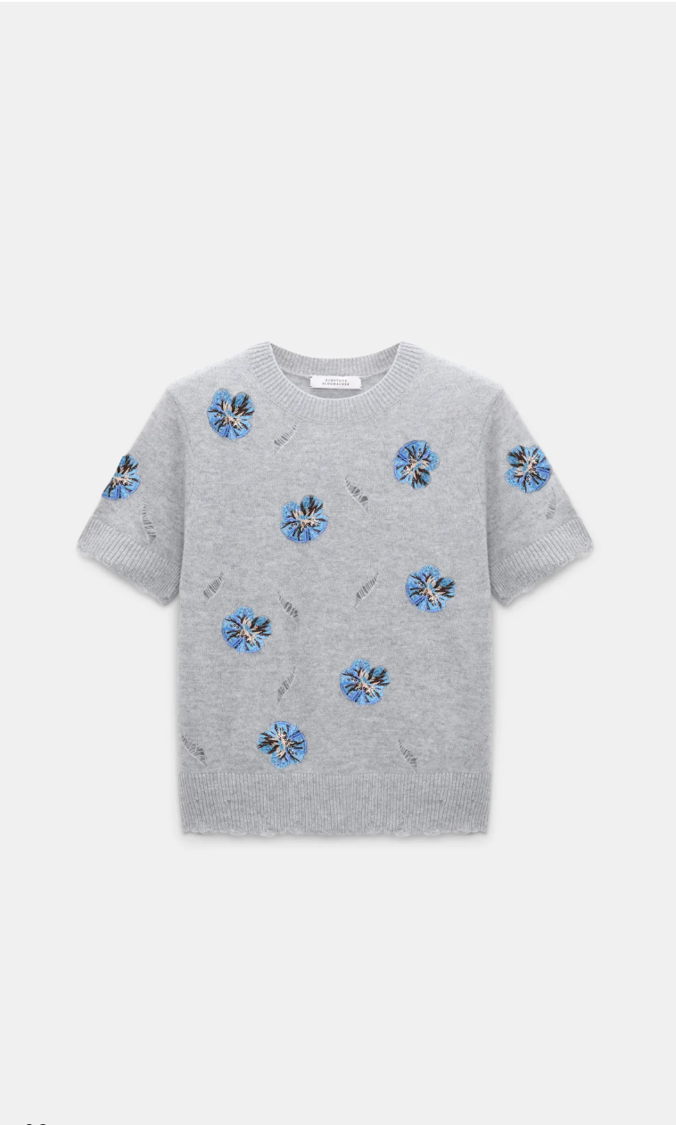 Flat lay of  Dorothee Schumacher Blooming Statements Pullover front view