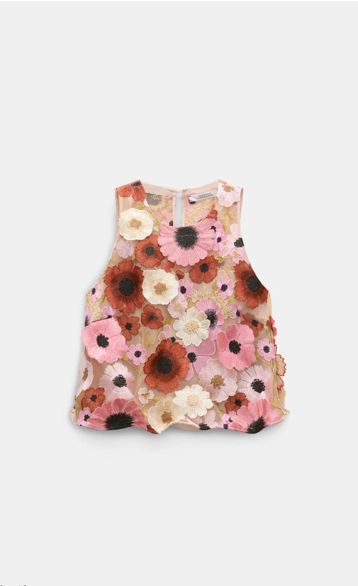 Flat lay of Dorothee Schumacher Blooming Meadow Top front view
