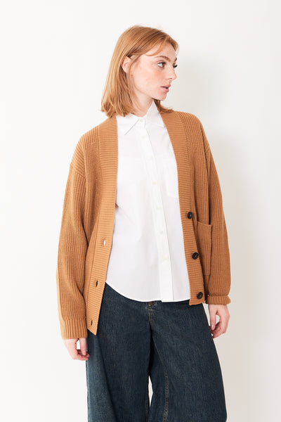 Seventy English Rib Stitch Three Button Cardigan