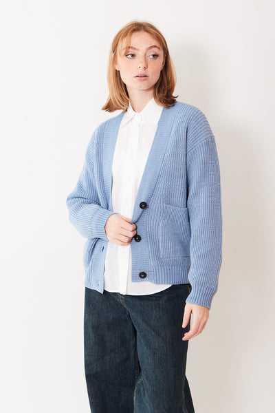 Seventy English Rib Stitch Three Button Cardigan