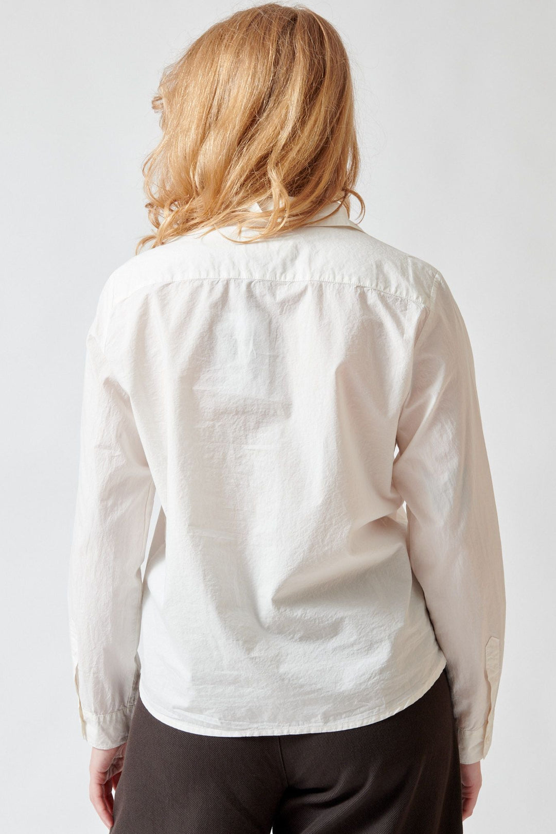 Waverly wearing Labo.Art Sushi Shirt winter white rear view