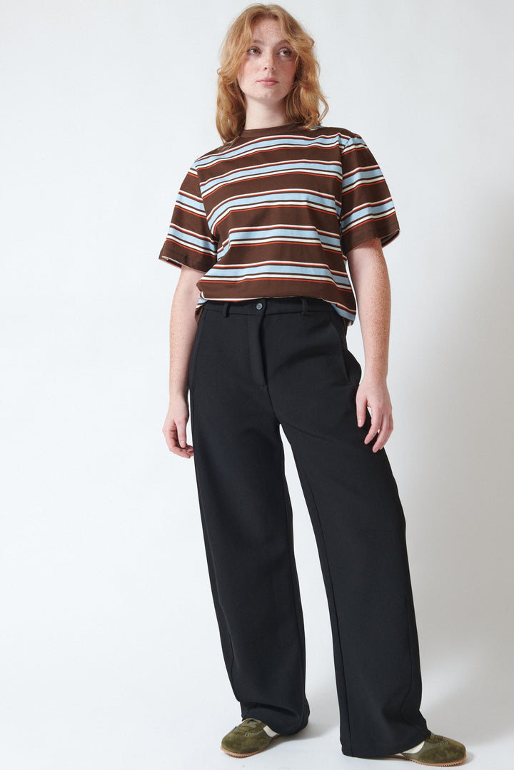 Waverly wearing Stine Goya Double Layer Crepe Sharp Pleat Pants front view