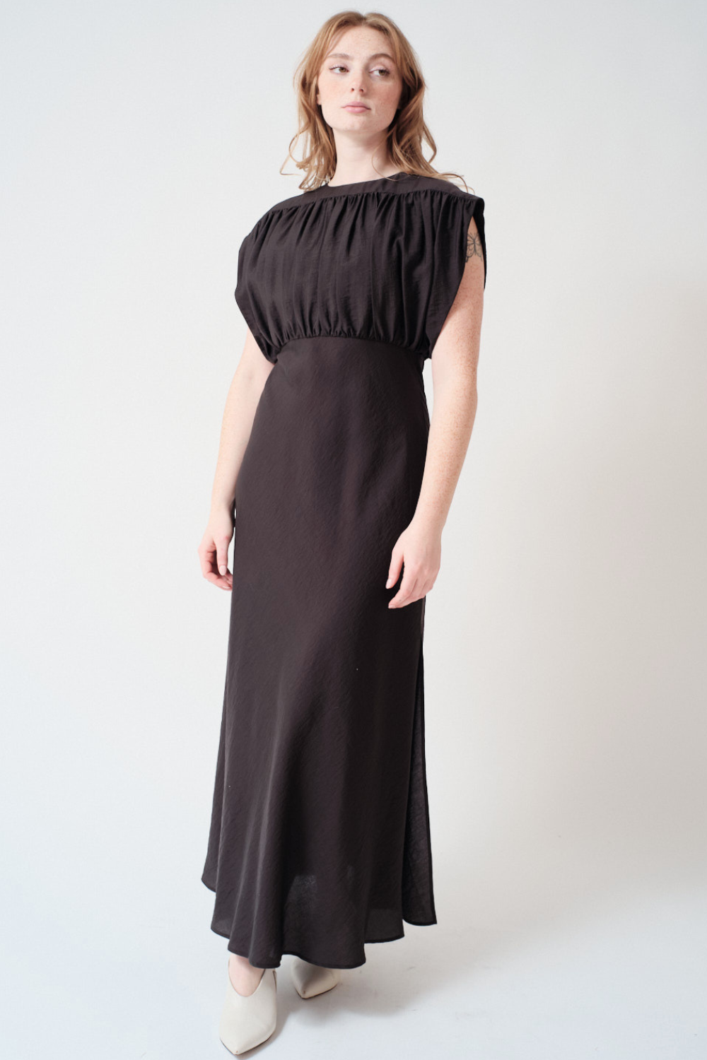 Waverly wearing Tela Vega Dress front view