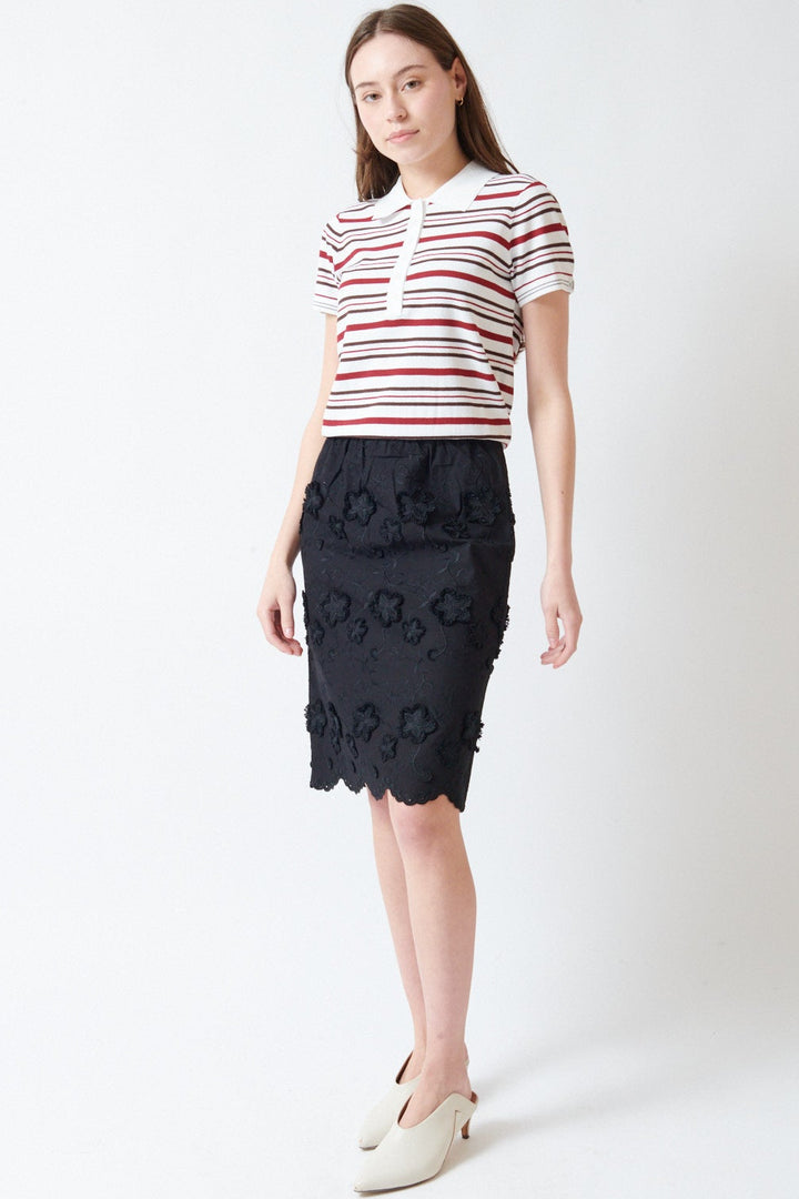 Angela wearing The Garment Fleur Slip Skirt front view