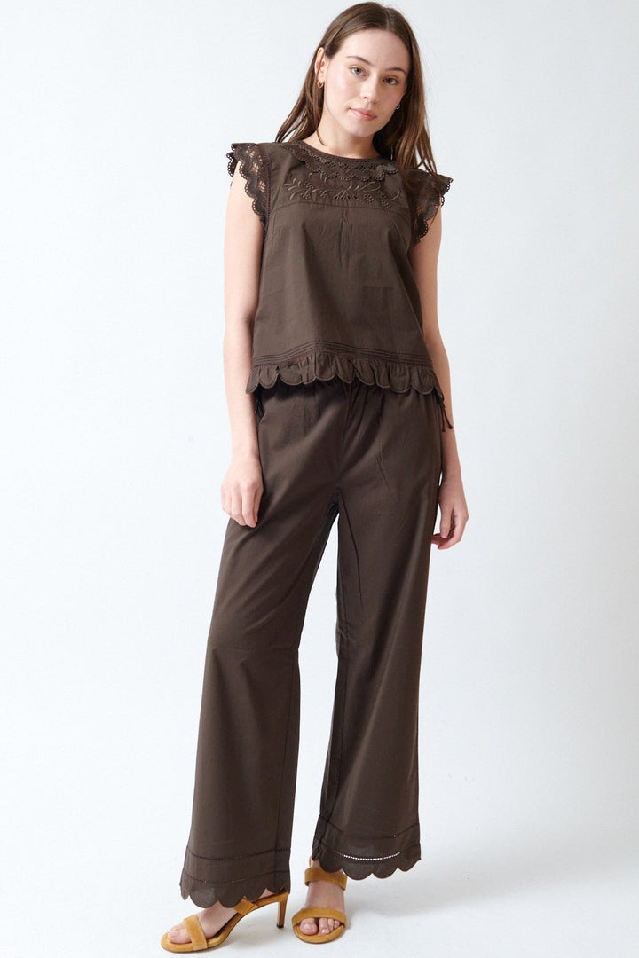 Angela wearing The Garment Kirsten Pants front view