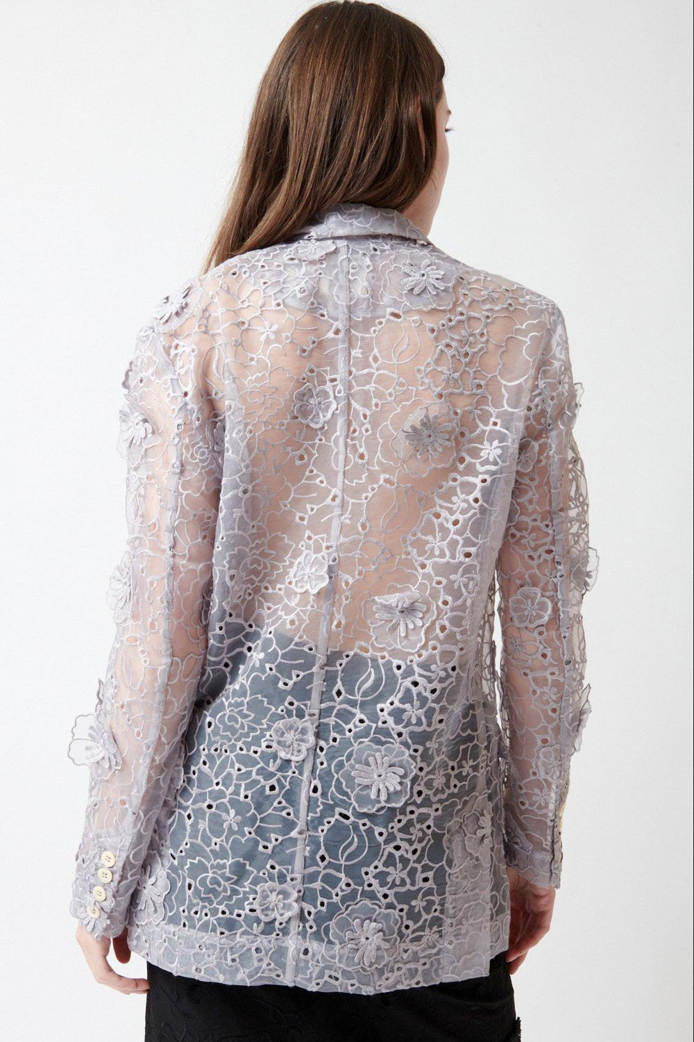 Angela wearing The Garment Sydney Blazer rear view