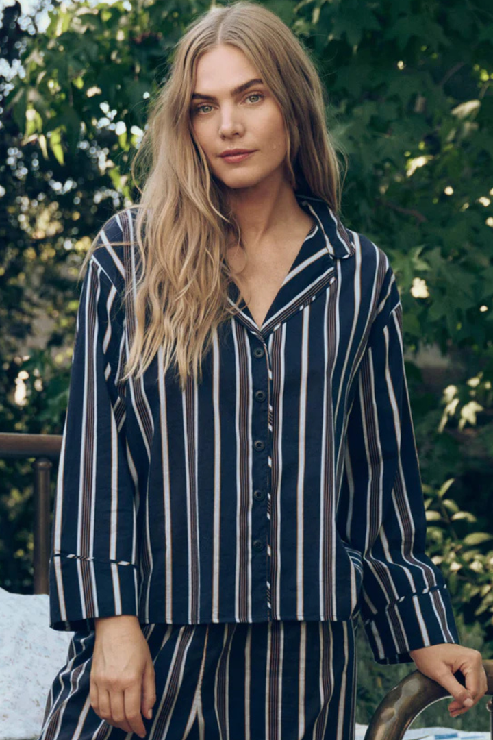 Model wearing The Great The Pajama Shirt front view