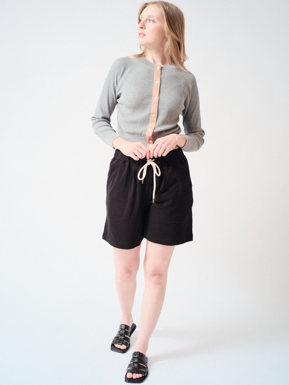 Madi wearing The Great The Relaxed Sport Short front view