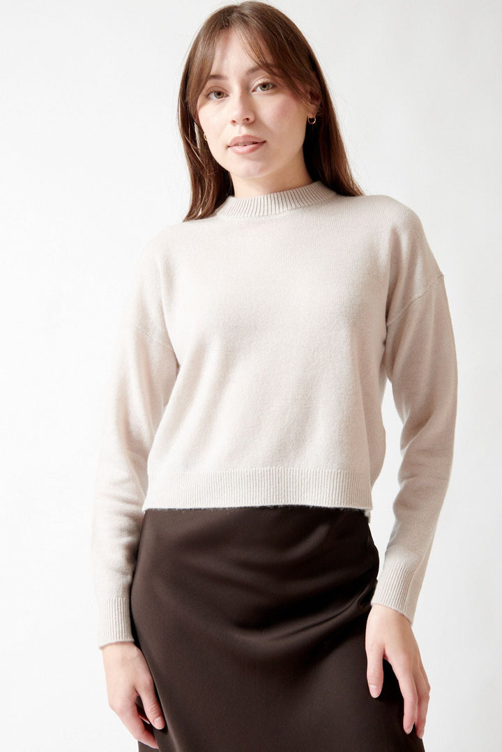 Angela wearing Allude Full Sleeve Inga Sweater front view