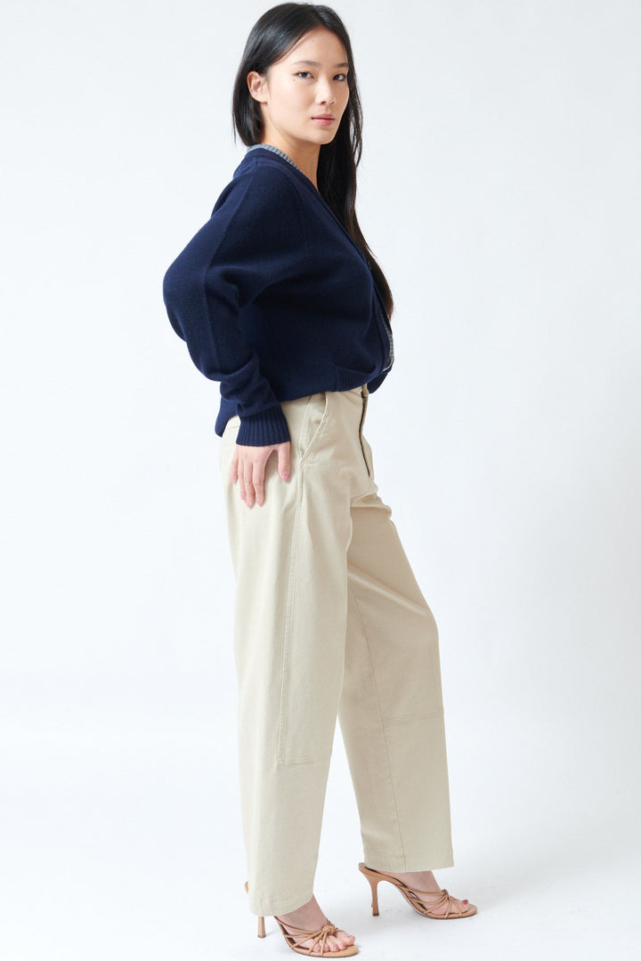 Lilly wearing Tela Cosmo Trousers side view