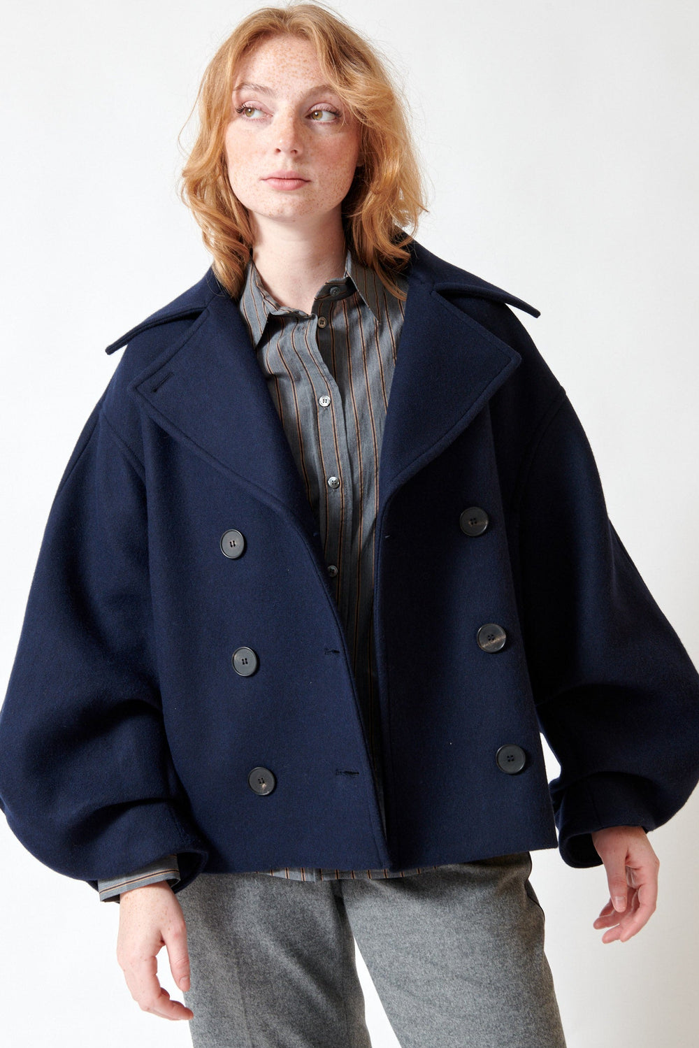 Waverly wearing Tela Seth Outer Jacket front view