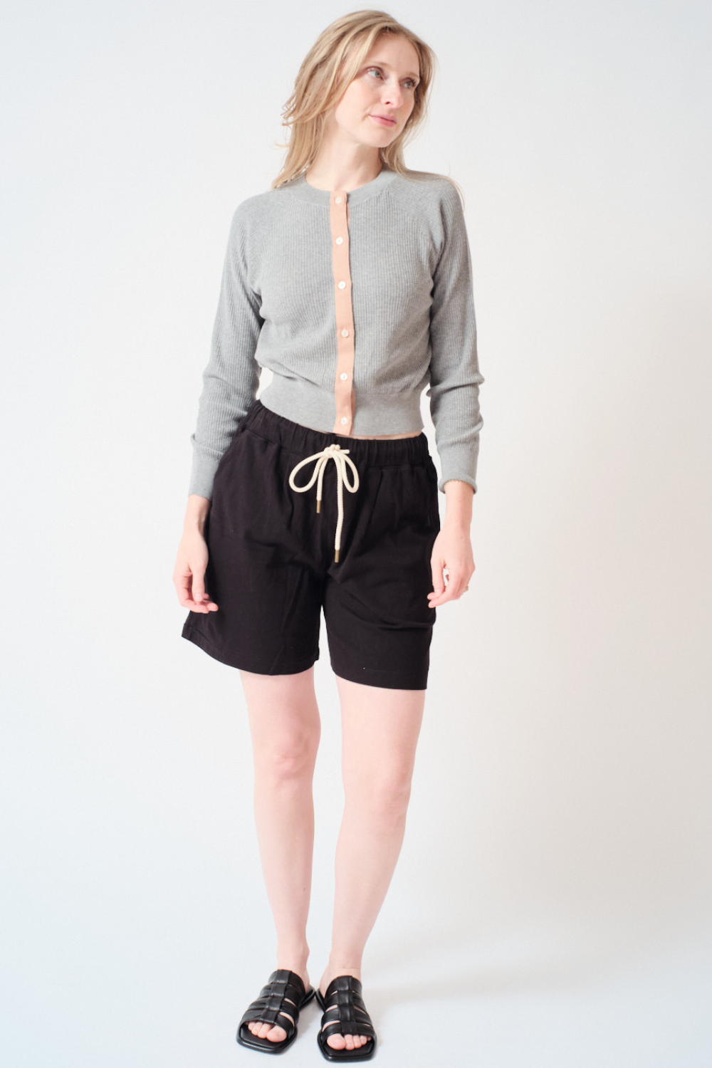 Madi wearing The Great The Relaxed Sport Short front view