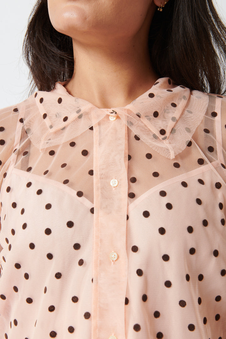 Model wearing The Great The Cotillion Top front/detail view