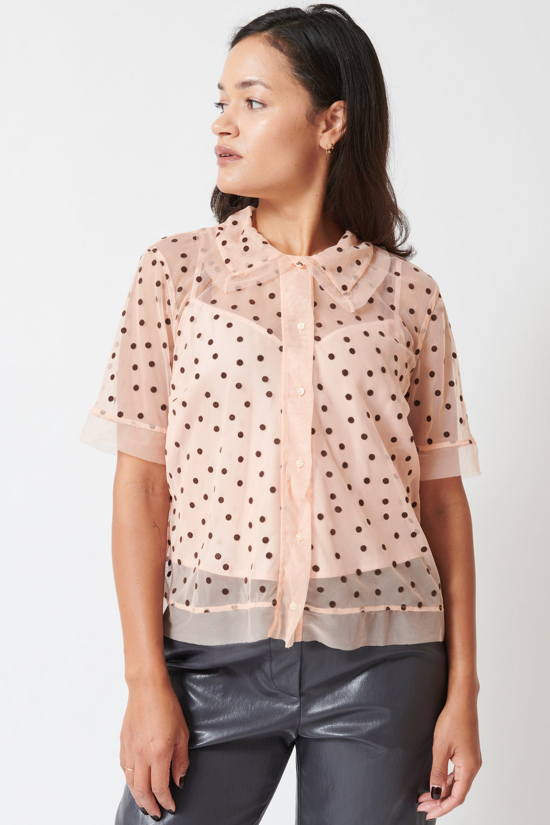 Model wearing The Great The Cotillion Top front view