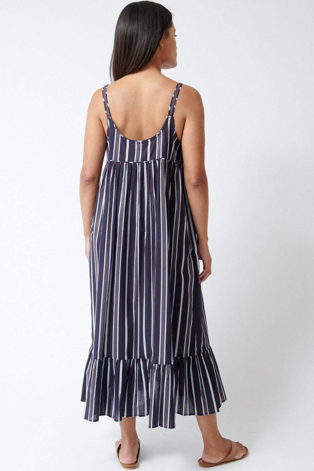 Amanda wearing The Great The Ruffle Tank Night Dress rear view