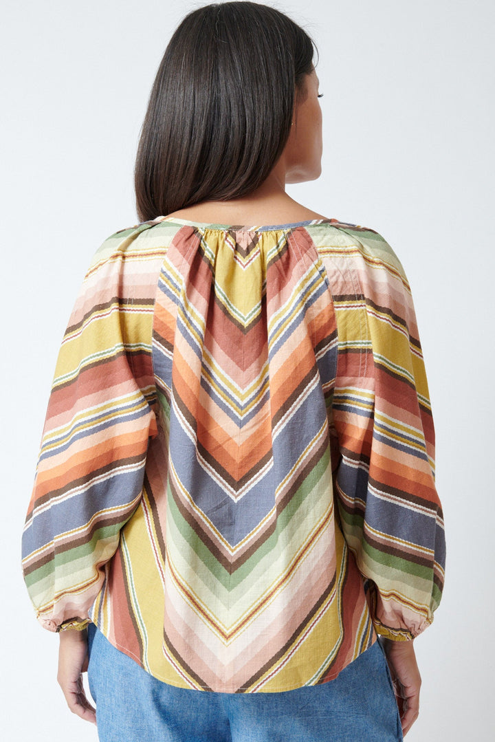 Amanda wearing The Great The Seamed Bodega Top rear view
