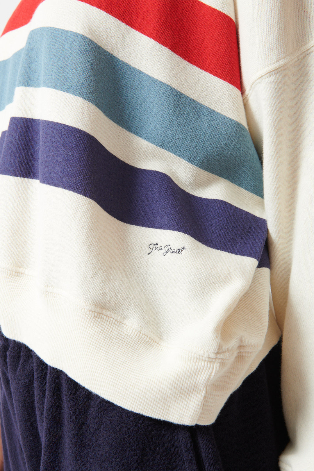The Great The Teammate Sweatshirt With Saltwater Stripe