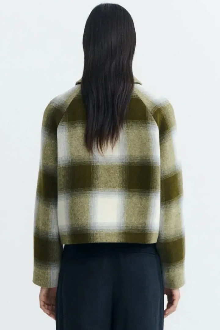 Model wearing Thinking MU Daria Jacket rear view
