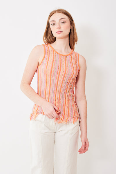 White + Warren Mercerized Cotton Fringe Tank