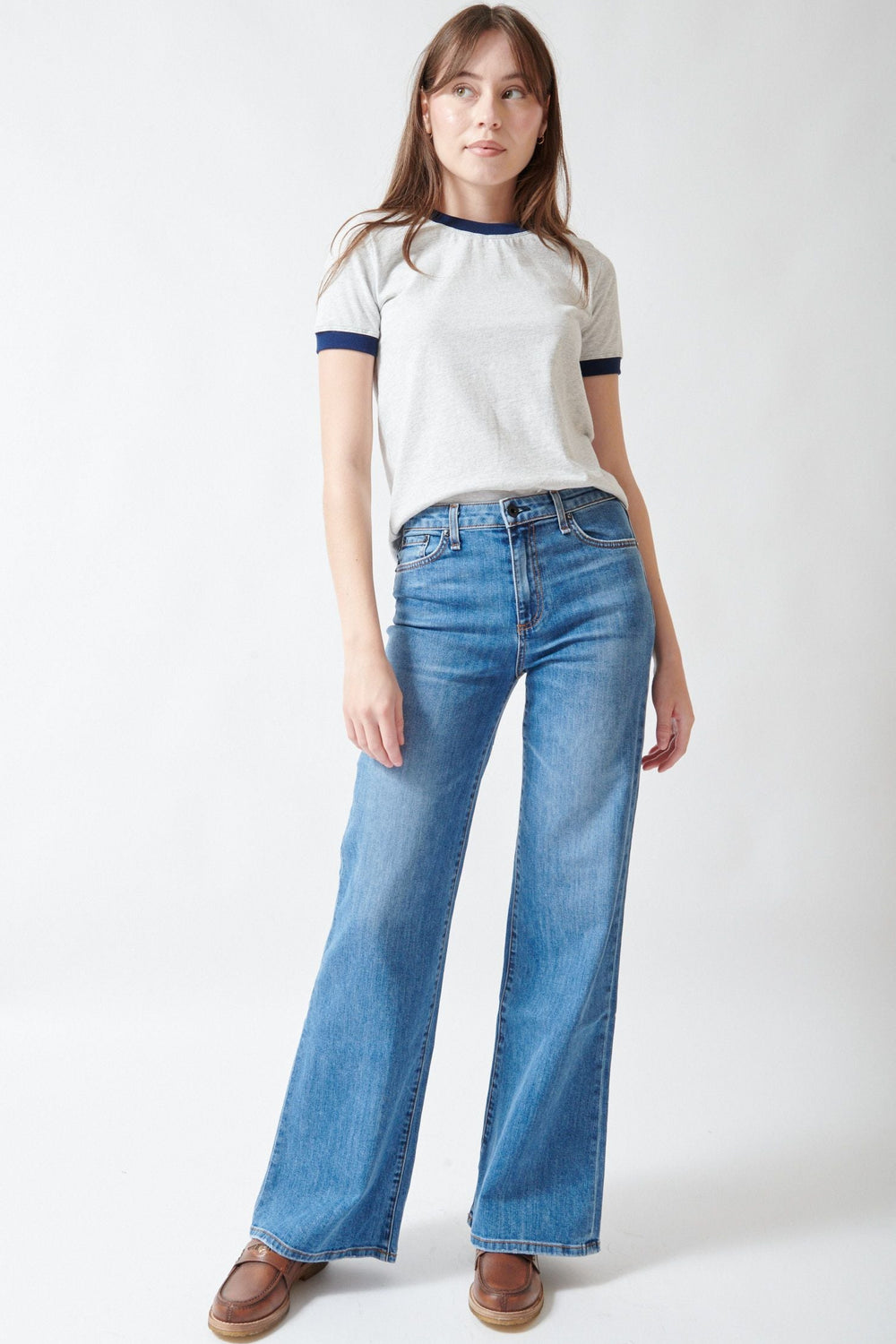 Angela wearing ASKK NY Bailer Jean front view