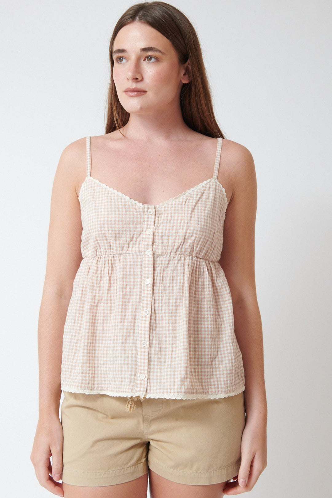Julia wearing Xirena Annie Top front view