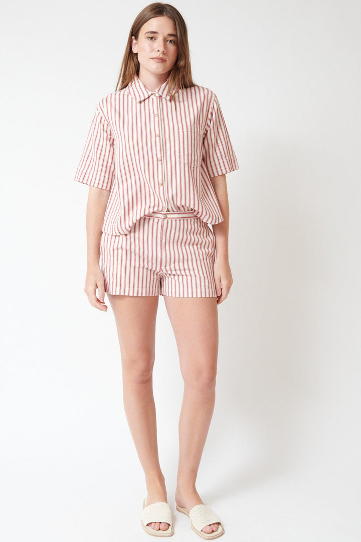 Julia wearing Xirena Zane Short front view