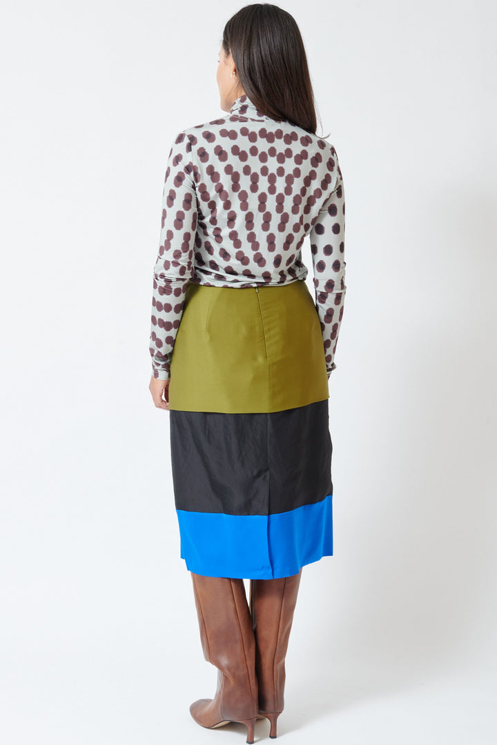 Model wearing Christian Wijnants Saros Skirt rear view