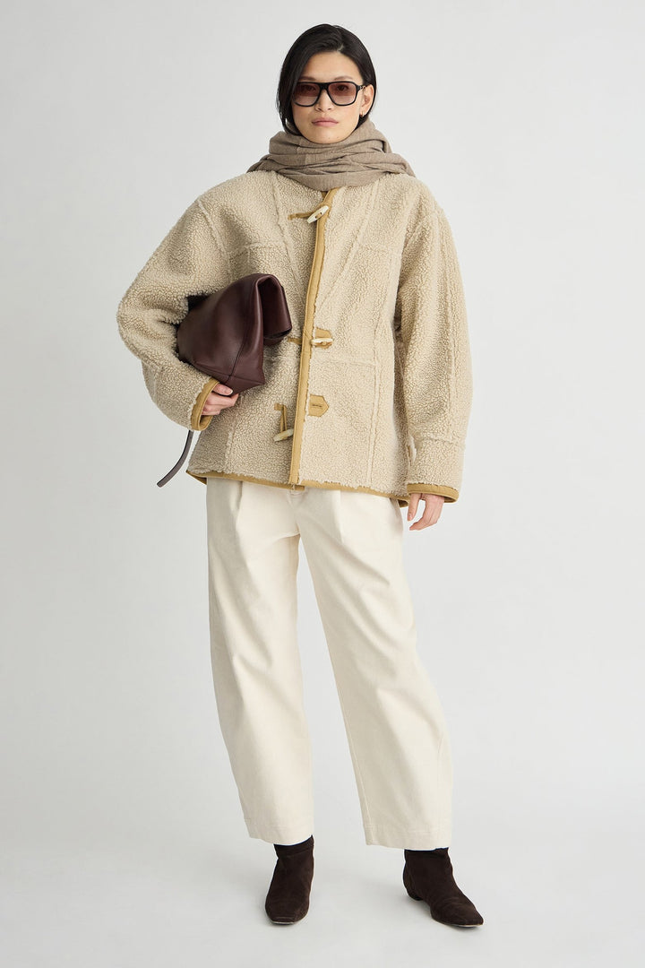 Apiece Apart Aspen Reversible Shearling Toggle Coat