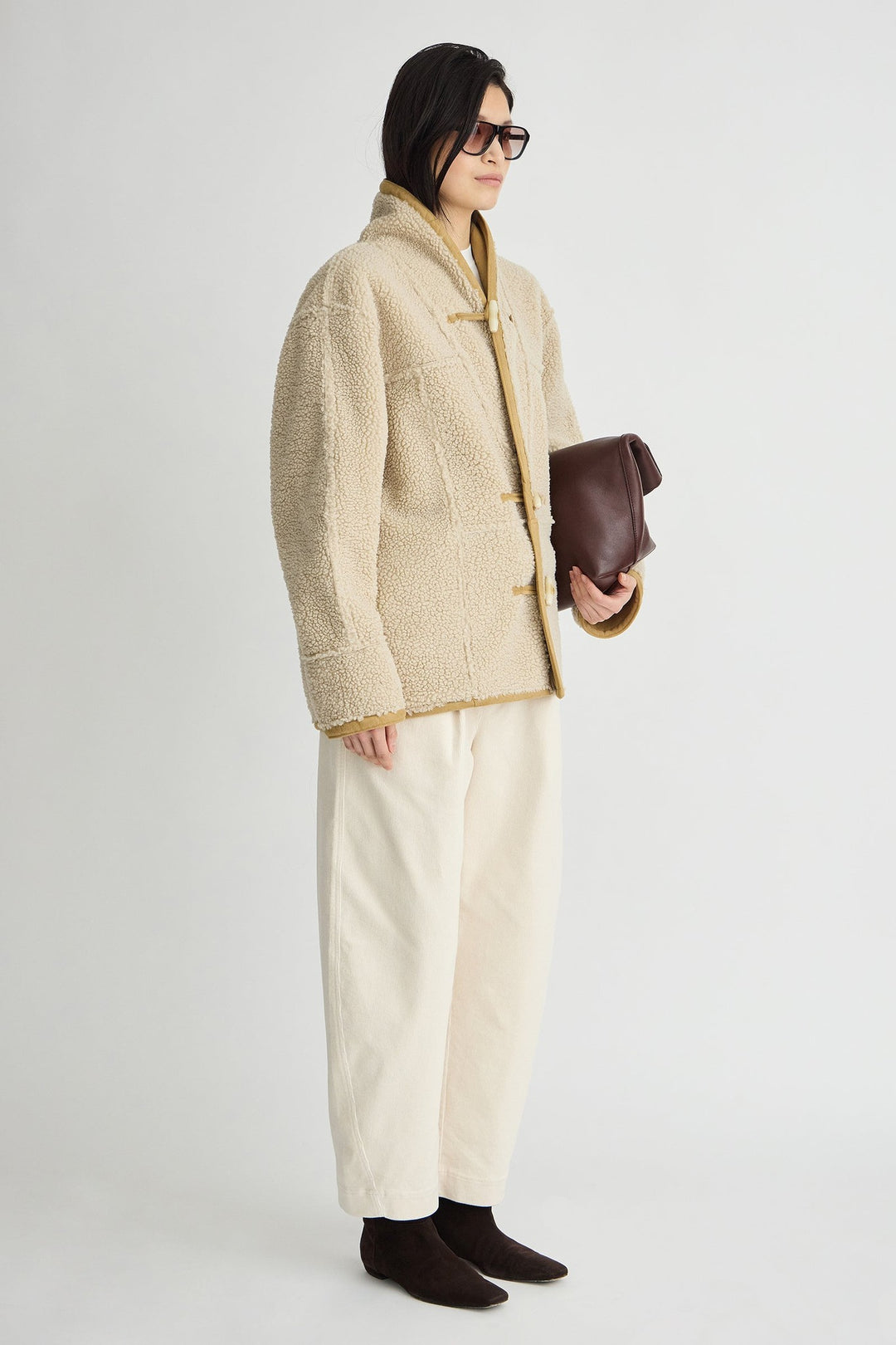 Apiece Apart Aspen Reversible Shearling Toggle Coat