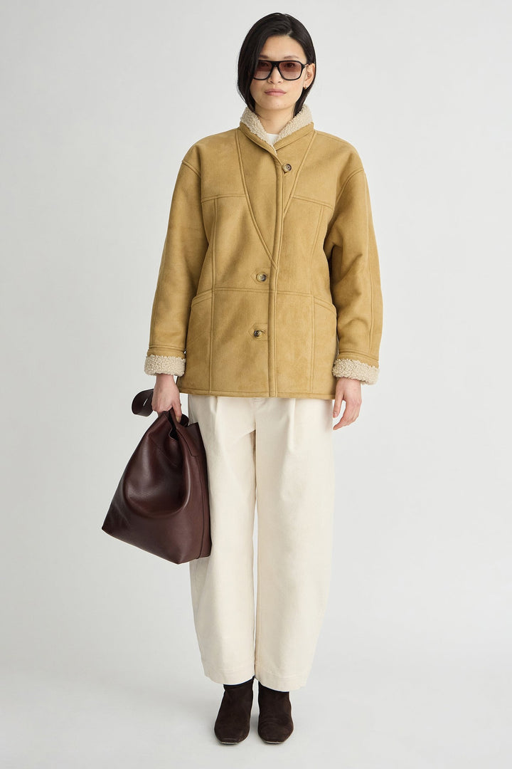 Apiece Apart Aspen Reversible Shearling Toggle Coat