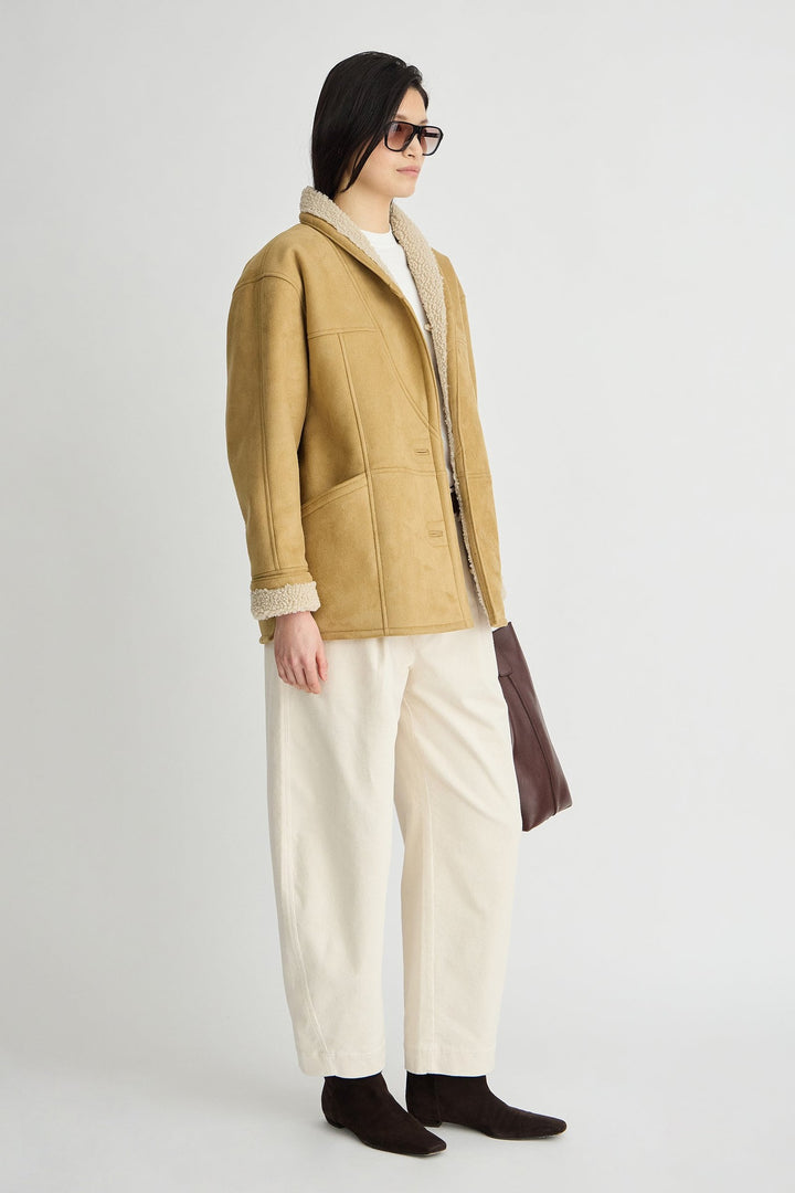 Apiece Apart Aspen Reversible Shearling Toggle Coat