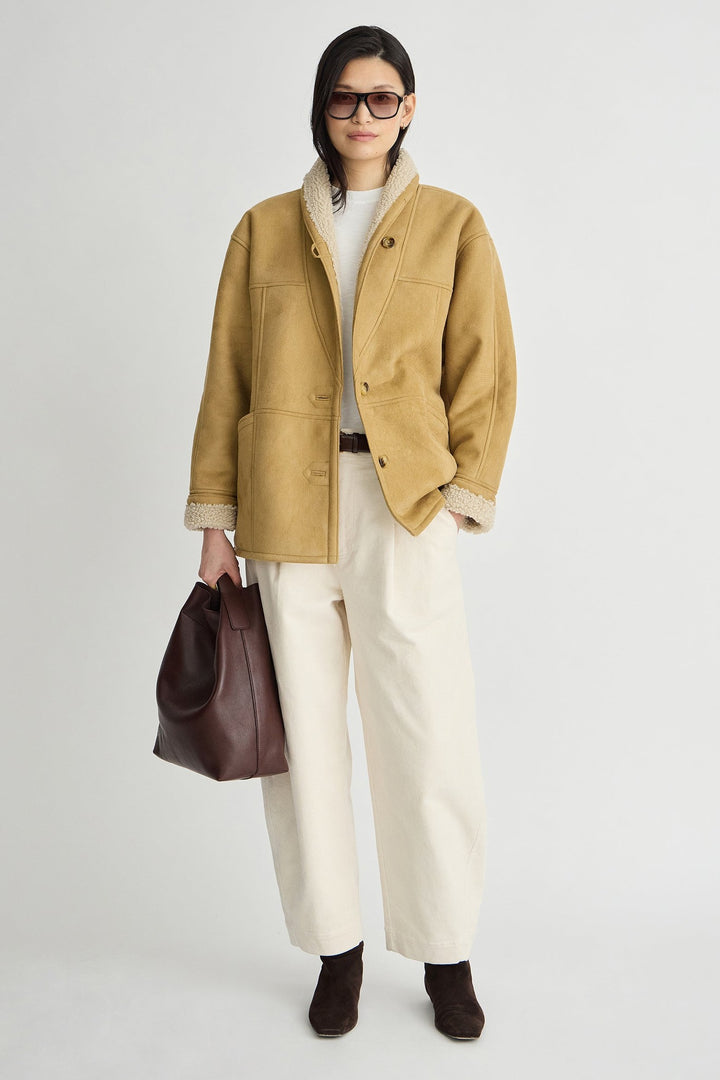 Apiece Apart Aspen Reversible Shearling Toggle Coat